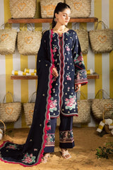 MAHNUR-3PC DHANAK EMBROIDERED SHIRT WITH DHANAK EMBROIDERED SHAWL AND EMB TROUSER-ADR-5231