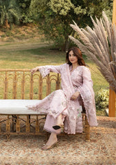 ELAF-3PC DHANAK EMBROIDERED SHIRT WITH DHANAK EMBROIDERED SHAWL AND TROUSER-ADR-5255