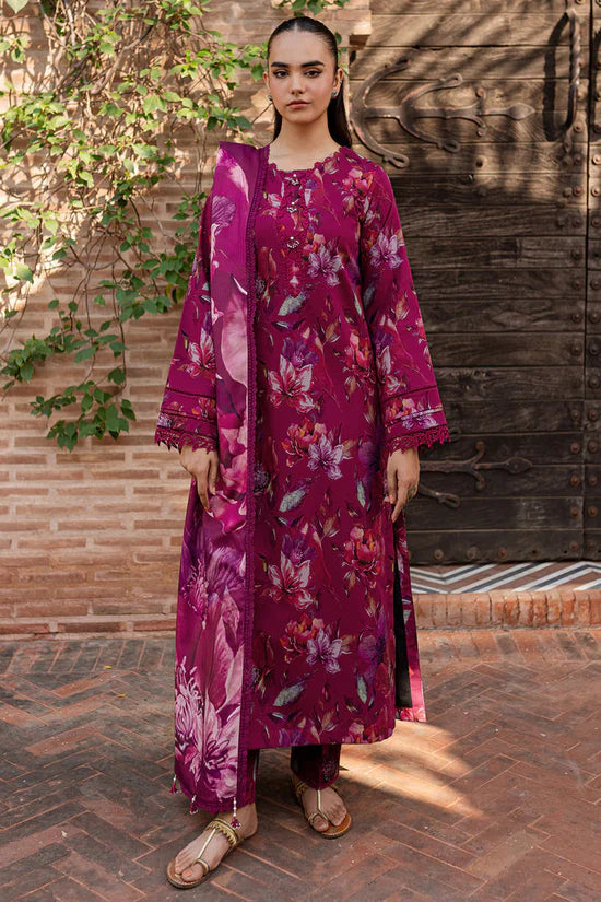 BAROQUE-3PC KHADDAR PRINTED SHIRT WITH KHADDAR PRINTED DUPATTA AND PRINT TROUSER-ADR-2646