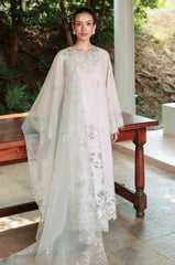 CROSS STITCH-3PC LAWN LASERWORK EMBROIDERED SHIRT WITH ORGANZA EMB DUPATTA AND TROUSER-ADR-4904