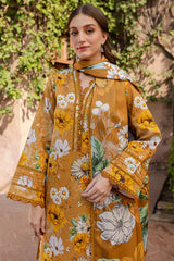 BAROQUE-3PC KHADDAR PRINTED SHIRT WITH KHADDAR PRINTED DUPATTA AND PRINT TROUSER-ADR-2642