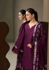 ELAF-3PC DHANAK EMBROIDERED SHIRT WITH COUTRAI PRINTED SHAWL AND TROUSER-ADR-5253