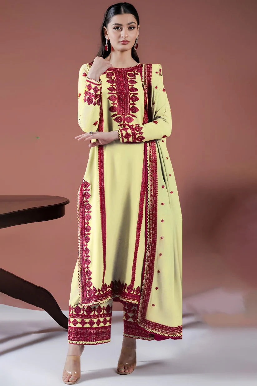 ASIM JOFA-3PC LAWN EMBROIDERED SHIRT WITH LAWN EMBROIDERED DUPATTA AND LAWN TROUSER-ADR-3563 A