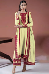 ASIM JOFA-3PC LAWN EMBROIDERED SHIRT WITH LAWN EMBROIDERED DUPATTA AND LAWN TROUSER-ADR-3563 A