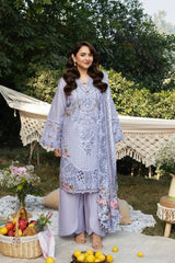 ELAF-3PC DHANAK EMBROIDERED SHIRT WITH DHANAK EMBROIDERED SHAWL AND TROUSER-ADR-5218