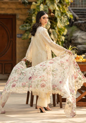 ELAF-3PC LAWN CHIKANKARI EMBROIDERED SHIRT WITH CHIFFON PRINTED DUPATTA AND TROUSER-ADR-4771