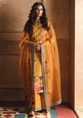 ZAINAB CHOTANI-3PC SHAMOZE SILK PRINTED EMBROIDERED SHIRT WITH SOFT SILK PRINTED EMB DUPATTA & EMB TROUSER-ADR-1726