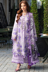 JADE-3PC LAWN CHIKANKAARI EMBROIDERED SHIRT WITH CHIFFON PRINTED DUPATTA AND TROUSER-ADR-4794