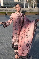 ADORE-3PC KARANDI PRINTED EMBROIDERED SHIRT WITH KARANDI PRINTED EMB SHAWL & PRINTED TROUSER-ADR-