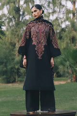 ZARA SHAHJAHAN-3PC DHANAK EMBROIDERED SHIRT WITH DHANAK EMBROIDERED SHAWL AND TROUSER-ADR-5289