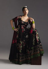 ZARA SHAH JAHAN-3PC DIGITAL PRINTED FROCK WITH SILK PRINTED DUPATTA & DYED TROUSER-ADR-070