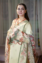 JADE - 3PC LAWN EMBROIDERED SHIRT WITH CHIFFON PRINTED DUPATTA AND TROUSER -ADR-3792