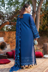 JADE-3PC LAWN CHIKANKARI EMBROIDERED SHIRT WITH CHIFFON PRINTED DUPATTA AND TROUSER -ADR-4602