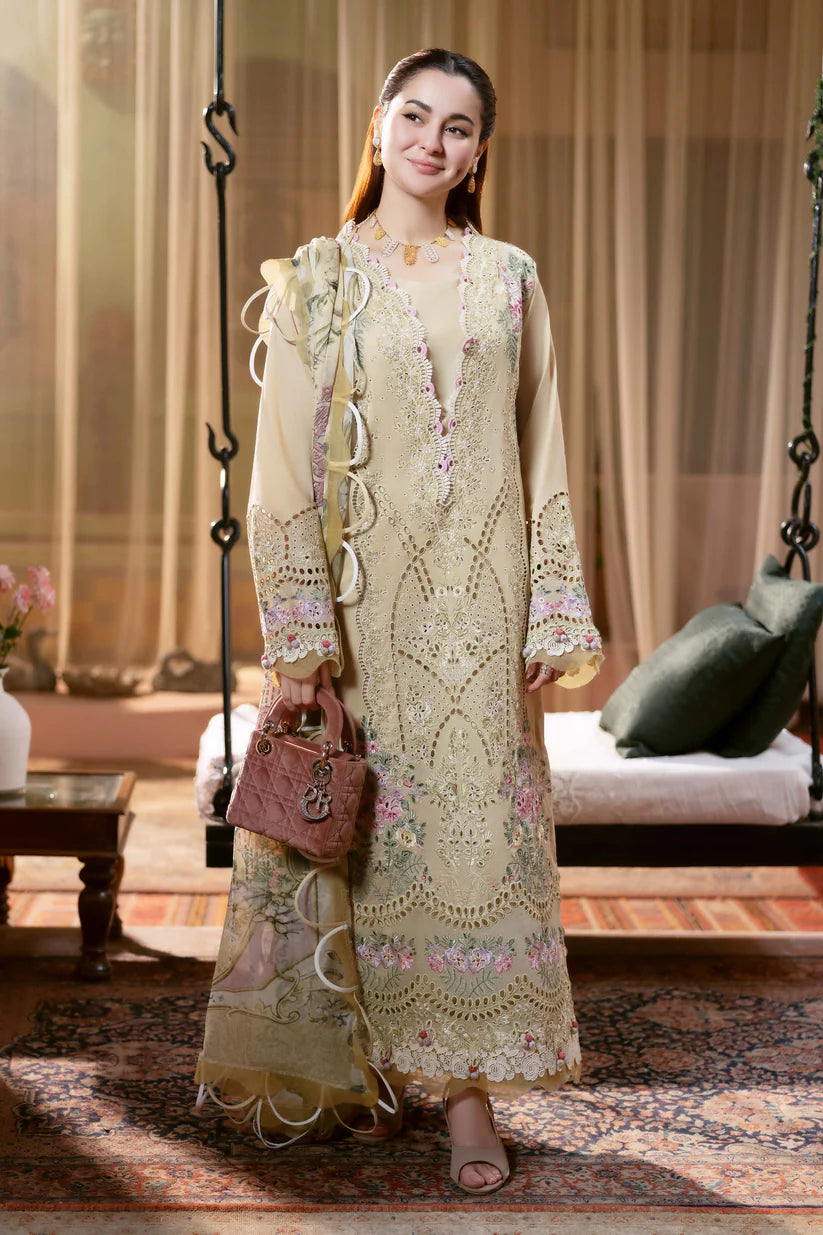 JADE - 3PC LAWN EMBROIDERED SHIRT WITH CHIFFON PRINTED DUPATTA AND TROUSER-ADR-3816