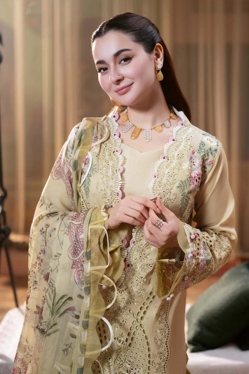 JADE - 3PC LAWN EMBROIDERED SHIRT WITH CHIFFON PRINTED DUPATTA AND TROUSER-ADR-3816