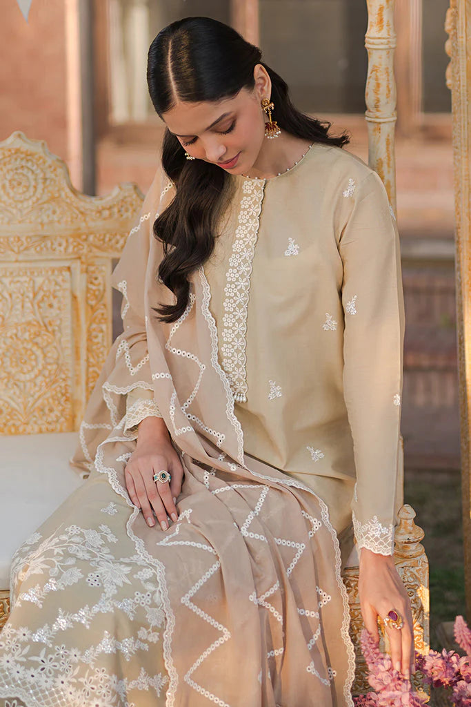 CROSS STITCH- 3PC LAWN EMBROIDERED SHIRT WITH ORGANZA EMBROIDERED DUPATTA AND TROUSER-ADR-2819