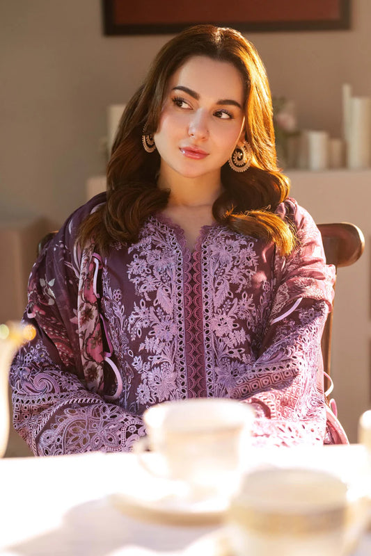 JADE-3PC DHANAK SEQUENCE EMBROIDERED SHIRT WITH DHANAK EMBROIDERED SHAWL & DHANAK TOUSER-ADR-4152