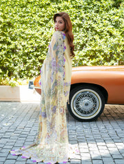 JADE-3PC LAWN CHIKANKARI EMBROIDERED SHIRT WITH CHIFOON PRINTED DUPATTA AND TROUSER-ADR-4776