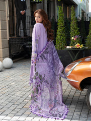 JADE-3PC LAWN CHIKANKAARI EMBROIDERED SHIRT WITH CHIFFON PRINTED DUPATTA AND TROUSER-ADR-4794