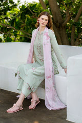 IZNIK-3PC LAWN DIGITAL PRINTED SHIRT WITH SILK PRINTED DUPATTA AND PRINTED TROUSER-ADR-035