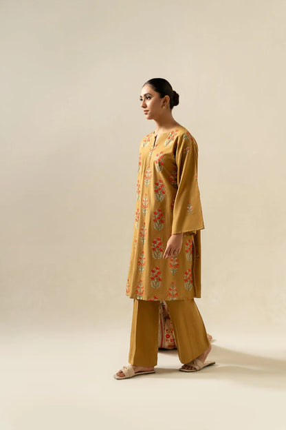 Sapphire- 3PC Dhanak Embroidered Shirt With Dhanak Twil Print Wool Shawl & Trouser-ADR-3355