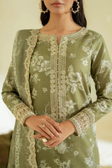 IZNIK-3PC LAWN DIGITAL PRINTED EMB SHIRT WITH SILK PRINTED EMB DUPATTA AND PRINTED TROUSER-ADR-001