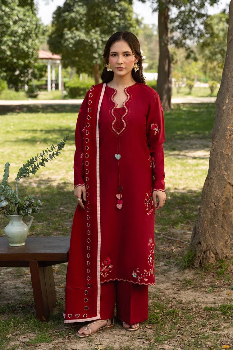 MANNAT-3PC DHANAK EMBROIDERED SHIRT WITH CHIFFON EMBROIDERED DUPATTA AND TROUSER-ADR-5248