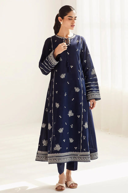 JAZMIN-3PC DHANAK SEQUENCE EMBROIDERED SHIRT WITH COUTRAI PRINTED SHAWL & DHANAK TOUSER-ADR-4182