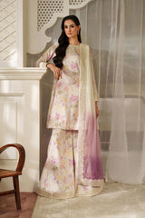 IZNIK-3PC LAWN DIGITAL PRINTED EMB SHIRT WITH SILK TYE&DYE EMB DUPATTA AND PRINTED TROUSER-ADR-027