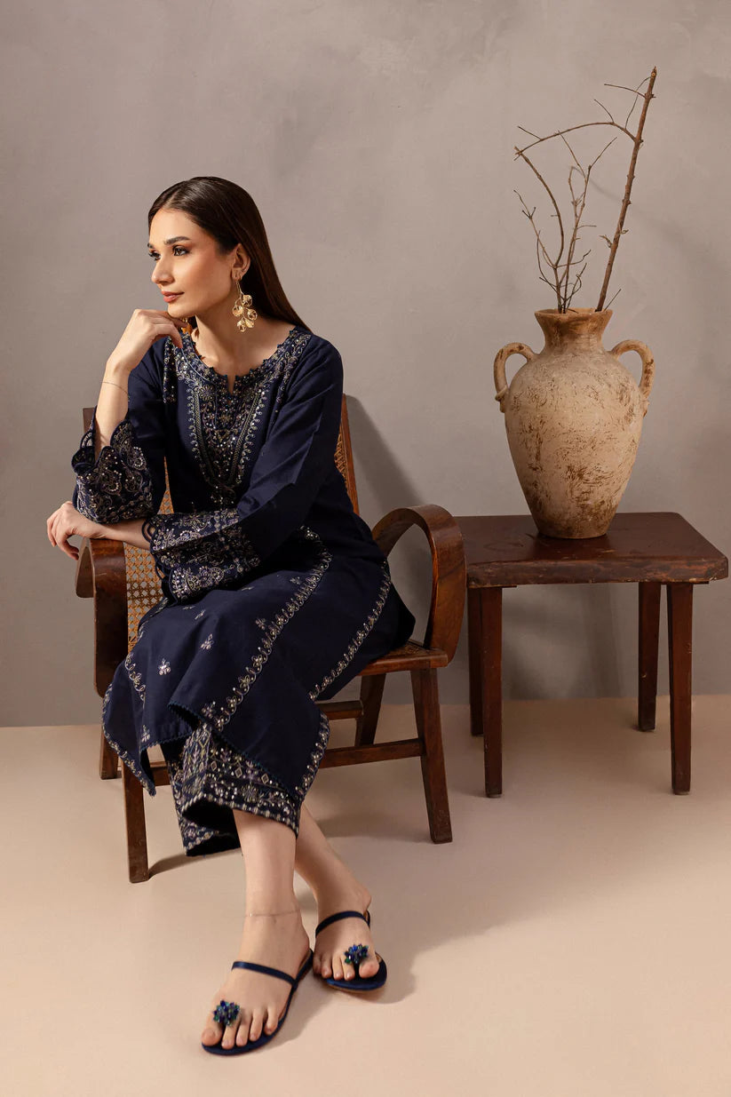 BATIK-2PC SEQUIN LAWN EMBROIDERED SHIRT WITH SEQUIN LAWN EMBROIDERED TROUSER-ADR-3475