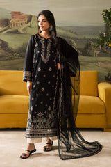 BATIK-3PC DHANAK EMBROIDERED SHIRT WITH CHIFFON EMBROIDERED DUPATTA AND TROUSER-ADR-4274