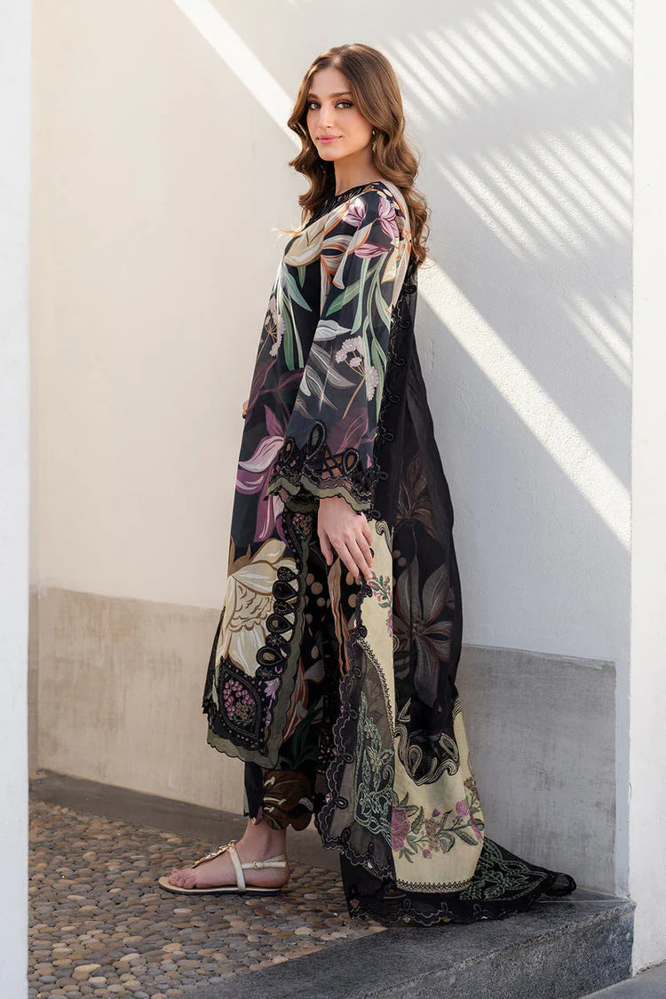 BAROQUE-3PC KHADDAR PRINTED EMB SHIRT WITH KHADDAR PRINTED EMB DUPATTA AND PRINTED TROUSER-ADR-2624