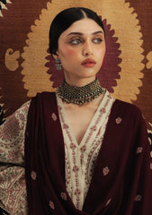 ZARA SHAHJAHAN-3PC KHADDAR EMBROIDERED SHIRT WITH DHANAK EMBROIDERED SHAWL AND TROUSER-ADR-4396