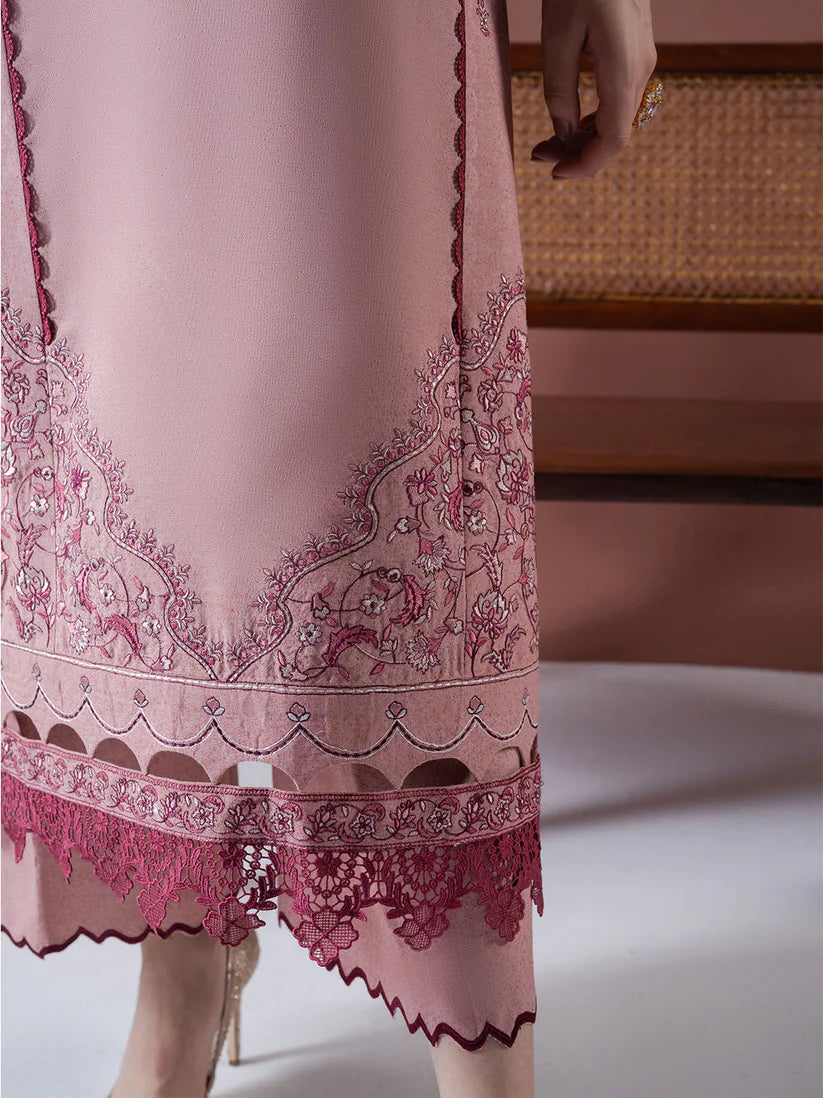 ASIM JOFA-3PC DHANAK EMBROIDERED SHIRT WITH DHANAK EMBROIDERED SHAWL & TROUSER-ADR-4186