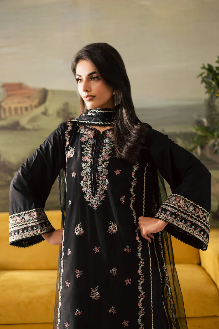 BATIK-3PC DHANAK EMBROIDERED SHIRT WITH CHIFFON EMBROIDERED DUPATTA AND TROUSER-ADR-4274