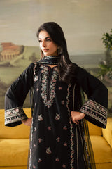 BATIK-3PC DHANAK EMBROIDERED SHIRT WITH CHIFFON EMBROIDERED DUPATTA AND TROUSER-ADR-4274