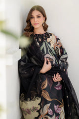 BAROQUE-3PC KHADDAR PRINTED EMB SHIRT WITH KHADDAR PRINTED EMB DUPATTA AND PRINTED TROUSER-ADR-2624