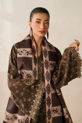 BAROQUE-3PC KHADDAR PRINTED SHIRT WITH KHADDAR PRINTED DUPATTA AND PRINT TROUSER-ADR-2663