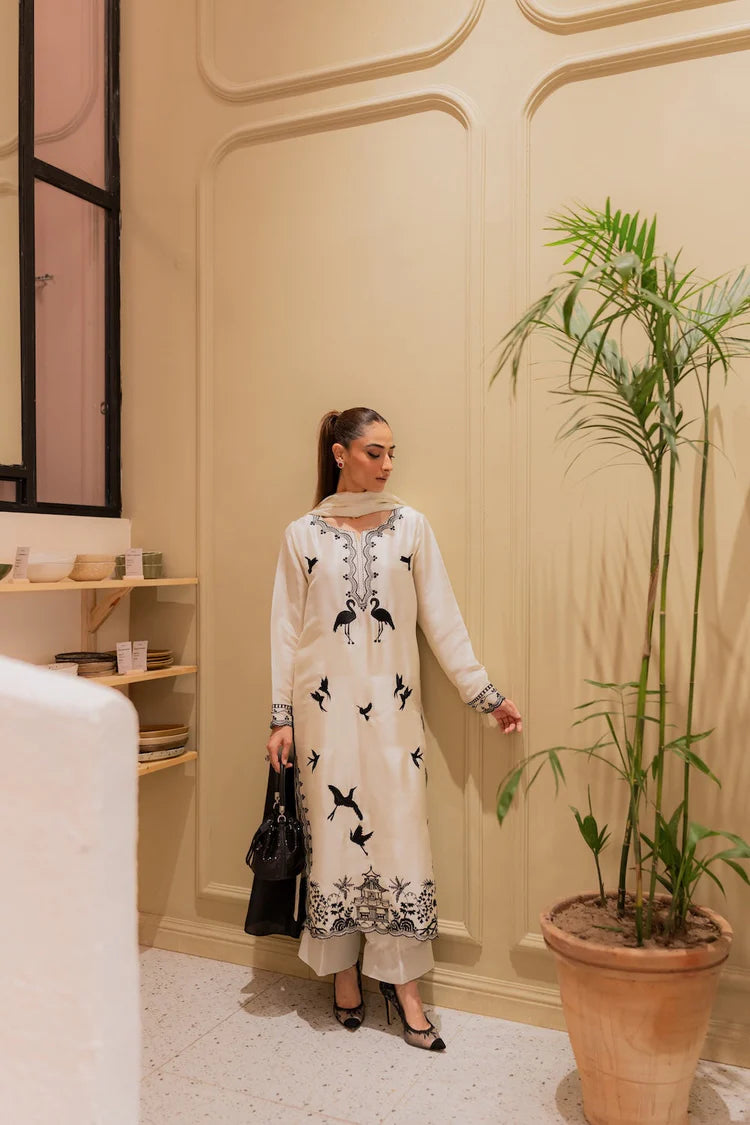MIRANA-3PC DHANAK EMBROIDERED SHIRT WITH BAMBER TYE&DYE CHIFFON DUPATTA AND TROUSER-ADR-4249