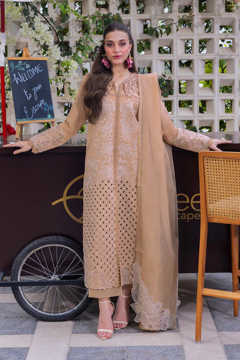 RANG RASIYA-3PC LAWN EMBROIDERED SHIRT WITH KHAADI NET EMBROIDRERD DUPATTA & TROUSER-ADR-3784