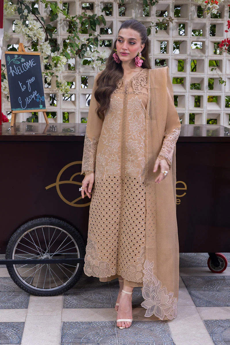 RANG RASIYA-3PC LAWN EMBROIDERED SHIRT WITH KHAADI NET EMBROIDRERD DUPATTA & TROUSER-ADR-3784