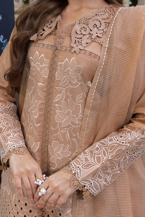 RANG RASIYA-3PC LAWN EMBROIDERED SHIRT WITH KHAADI NET EMBROIDRERD DUPATTA & TROUSER-ADR-3784