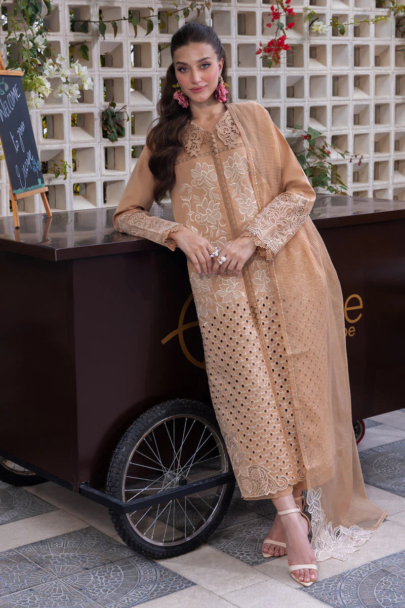 RANG RASIYA-3PC LAWN EMBROIDERED SHIRT WITH KHAADI NET EMBROIDRERD DUPATTA & TROUSER-ADR-3784
