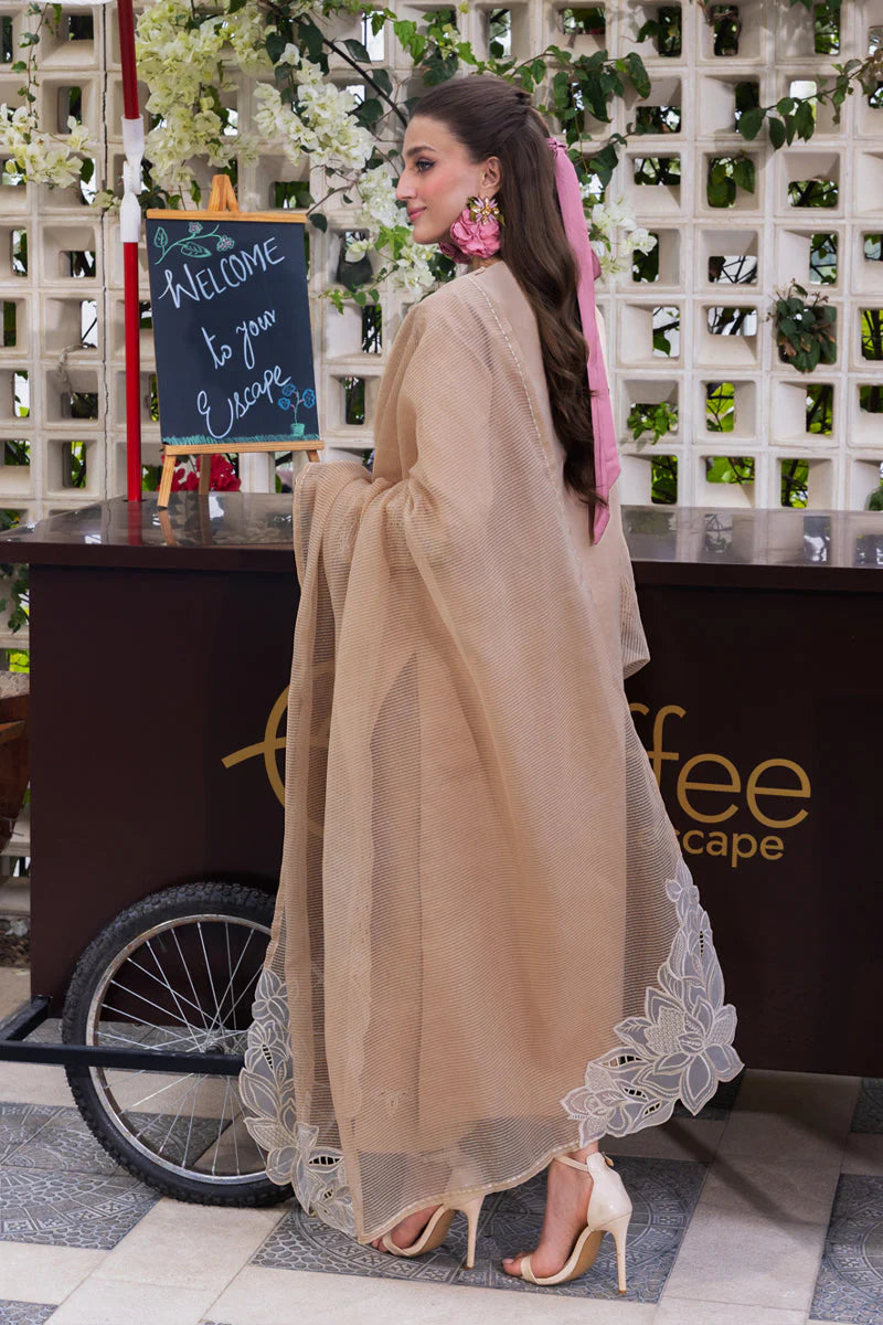 RANG RASIYA-3PC LAWN EMBROIDERED SHIRT WITH KHAADI NET EMBROIDRERD DUPATTA & TROUSER-ADR-3784