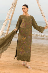 RANG RASIYA-3PC LAWN EMBROIDERED SHIRT WITH KHADDI NET EMBROIDERED DUPATTA & TROUSER-ADR-4514