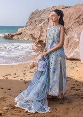 CRIMSON-3PC LAWN PRINTED EMB SHIRT WITH SILK PRINTED EMB DUPATTA AND TROUSER-ADR-026