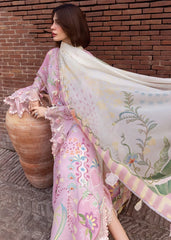 CRIMSON-3PC LAWN PRINTED EMB SHIRT WITH SILK PRINTED EMB DUPATTA AND TROUSER-ADR-064