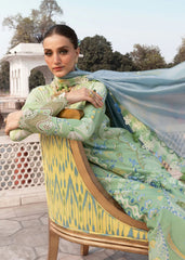 CRIMSON-3PC LAWN DIGITAL PRINTED EMB SHIRT WITH SILK PRINTED DUPATTA AND PRINTED TROUSER-ADR-024