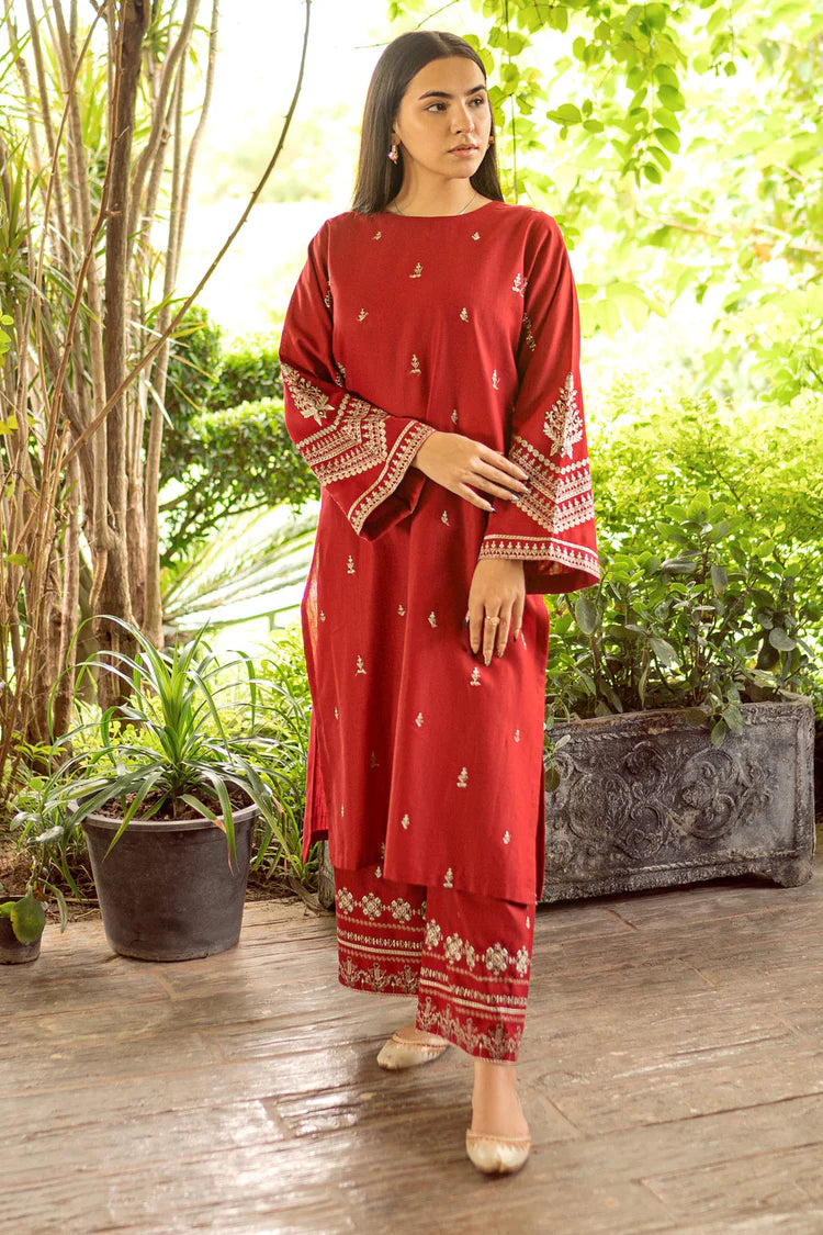 URGE-2PC DHANAK EMBROIDERED SHIRT AND EMBROIDRED TROUSER-ADR-131