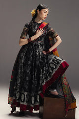 ZARA SHAH JAHAN-3PC DIGITAL PRINTED FROCK WITH SILK PRINTED DUPATTA & DYED TROUSER-ADR-066